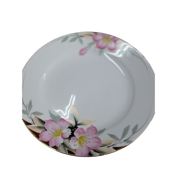 VTG Noritake Azalea Dinner Plates Set of 3 10" Handpainted Pink Floral Gold Trim - Picture 8 of 10